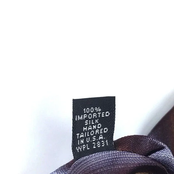 IKE BEHAR Men's 100% Silk Tie Hand Tailored Brown Purple Beige Striped Necktie - Picture 7 of 10